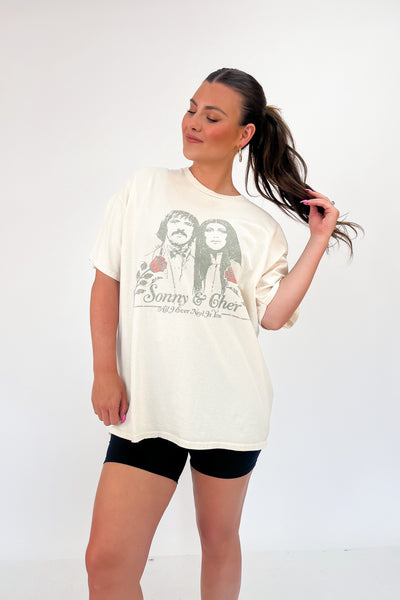 LivyLu Sonny & Cher Distressed Tee