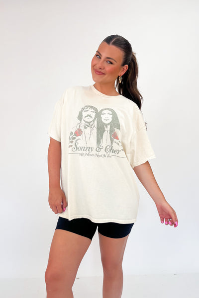 LivyLu Sonny & Cher Distressed Tee