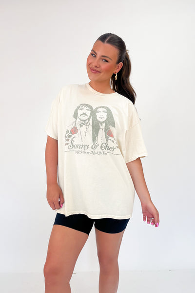 LivyLu Sonny & Cher Distressed Tee