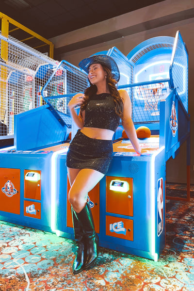 Meet Me At Midnight Rhinestone Skirt