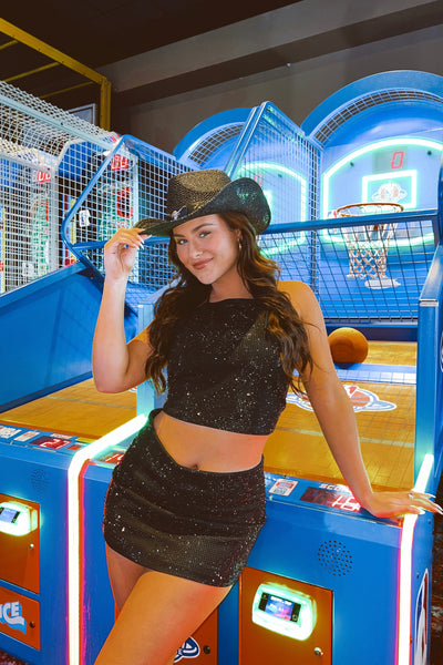 Meet Me At Midnight Rhinestone Skirt