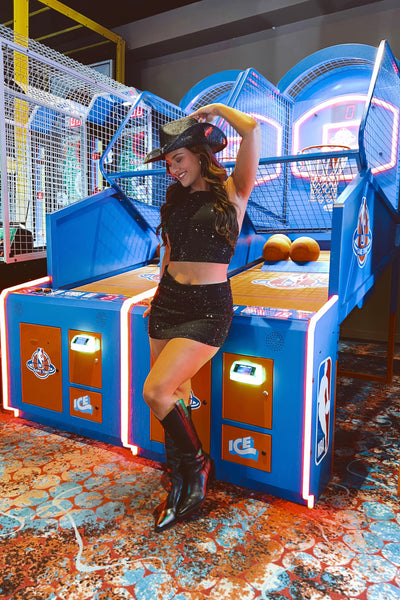 Meet Me At Midnight Rhinestone Skirt