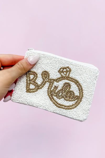 Ring "Bride" Seed Bead Coin Pouch