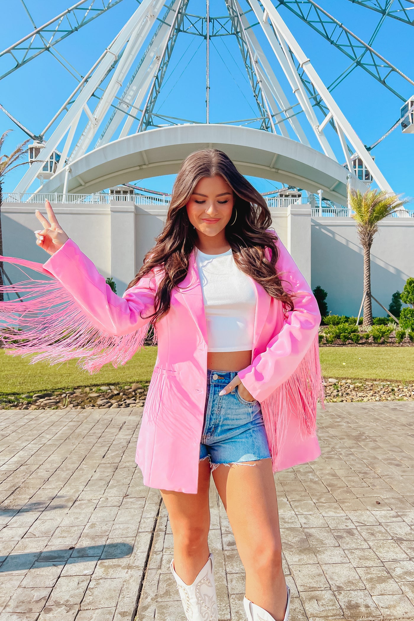 Dolly Fringed Sleeve Blazer