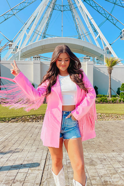 Dolly Fringed Sleeve Blazer