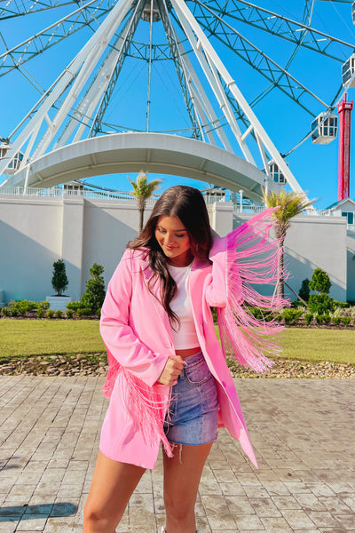 Dolly Fringed Sleeve Blazer
