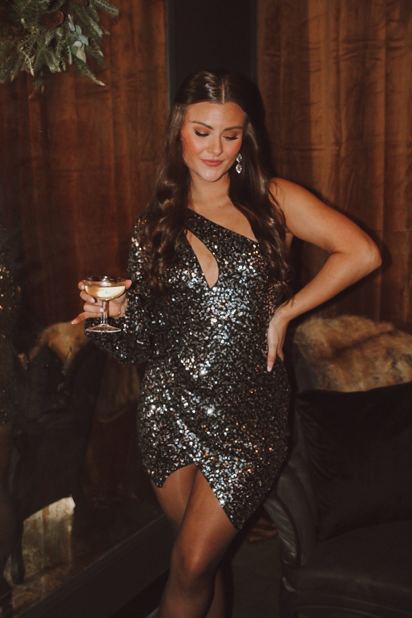 Truly Alluring Sequin One Shoulder Mini Dress