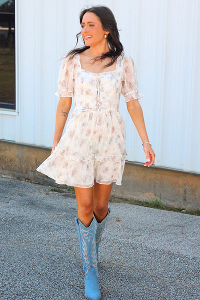 Composed Beauty Floral Mini Dress