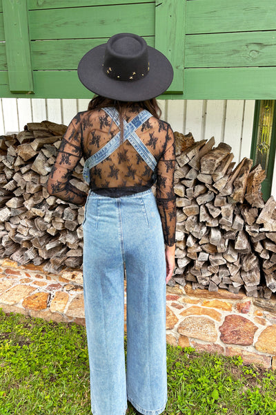 Playful Impression Denim Overall Jumpsuit