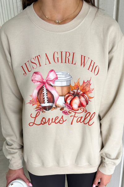 "Just A Girl Who Loves Fall" Graphic Sweatshirt
