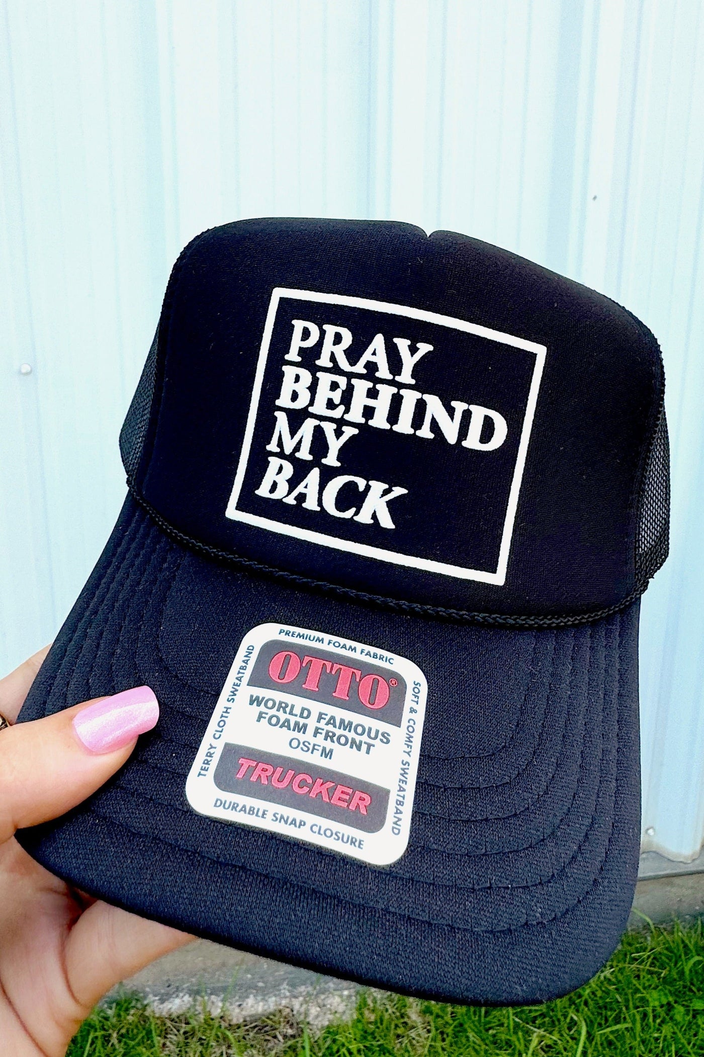 RESTOCK: Pray Behind My Back Trucker Hat