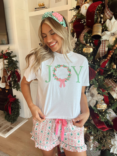 Joy Wreath Christmas Graphic Top