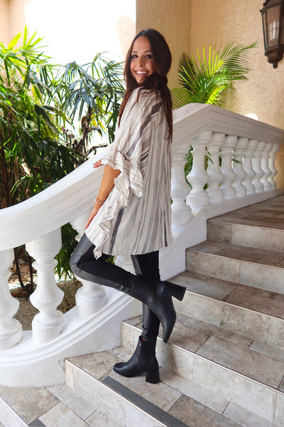 Playing By Your Rules Ruffled Linen Top