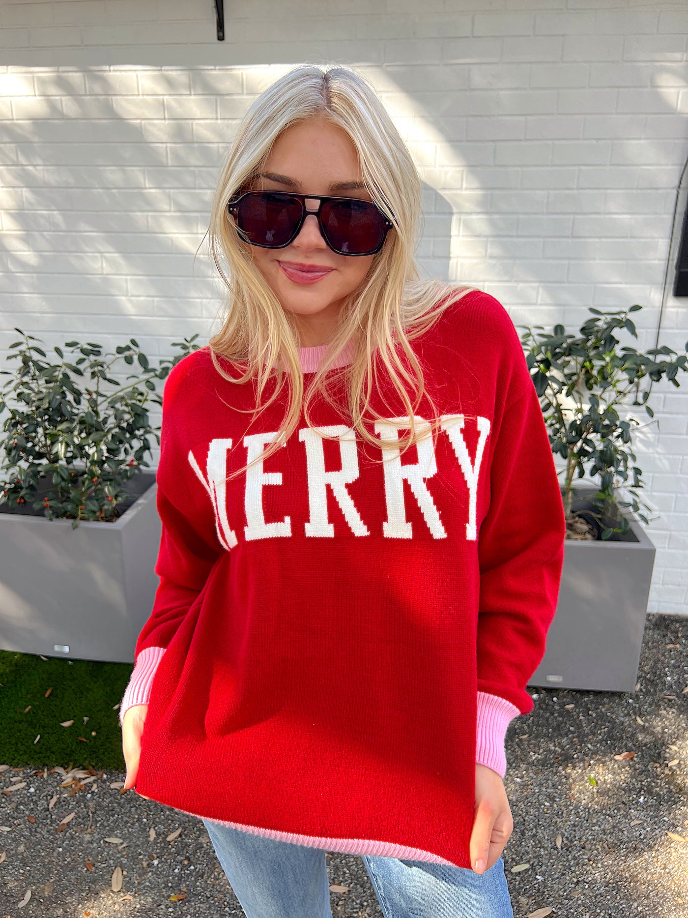 Merry All The Way Sweater Top