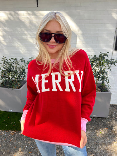 Merry All The Way Sweater Top