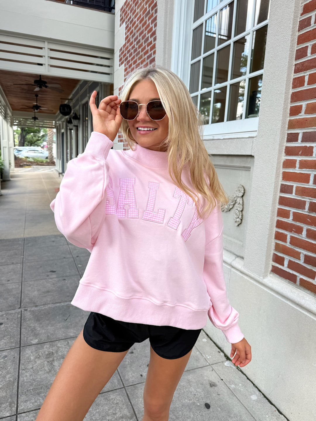 Salty Oversized Mock Neck Sweatshirt – Bella Rose Boutique