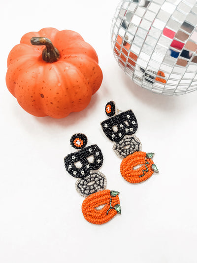 Bootifully Scary Seed Bead Earrings