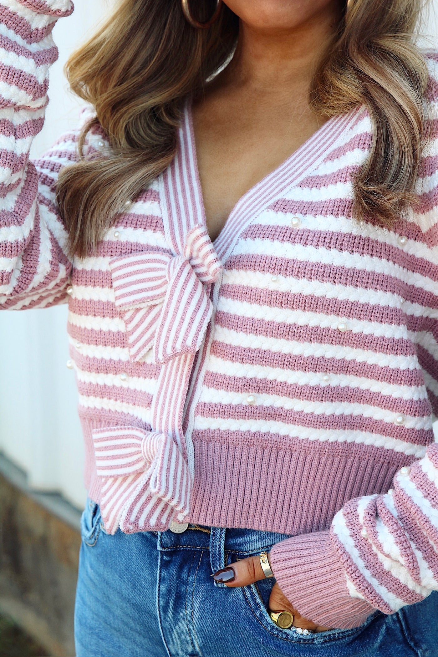 Precious Look Striped Cardigan
