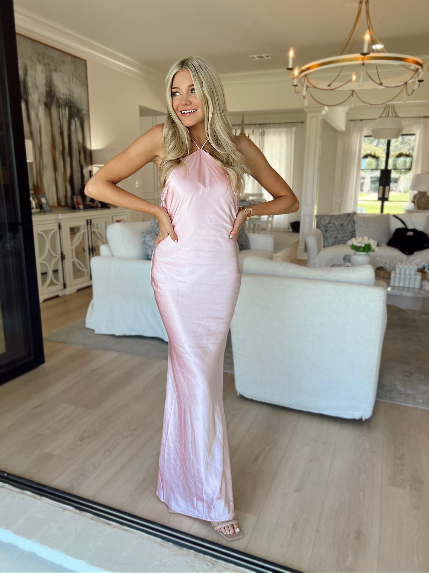 Lasting Poise Satin Maxi Dress