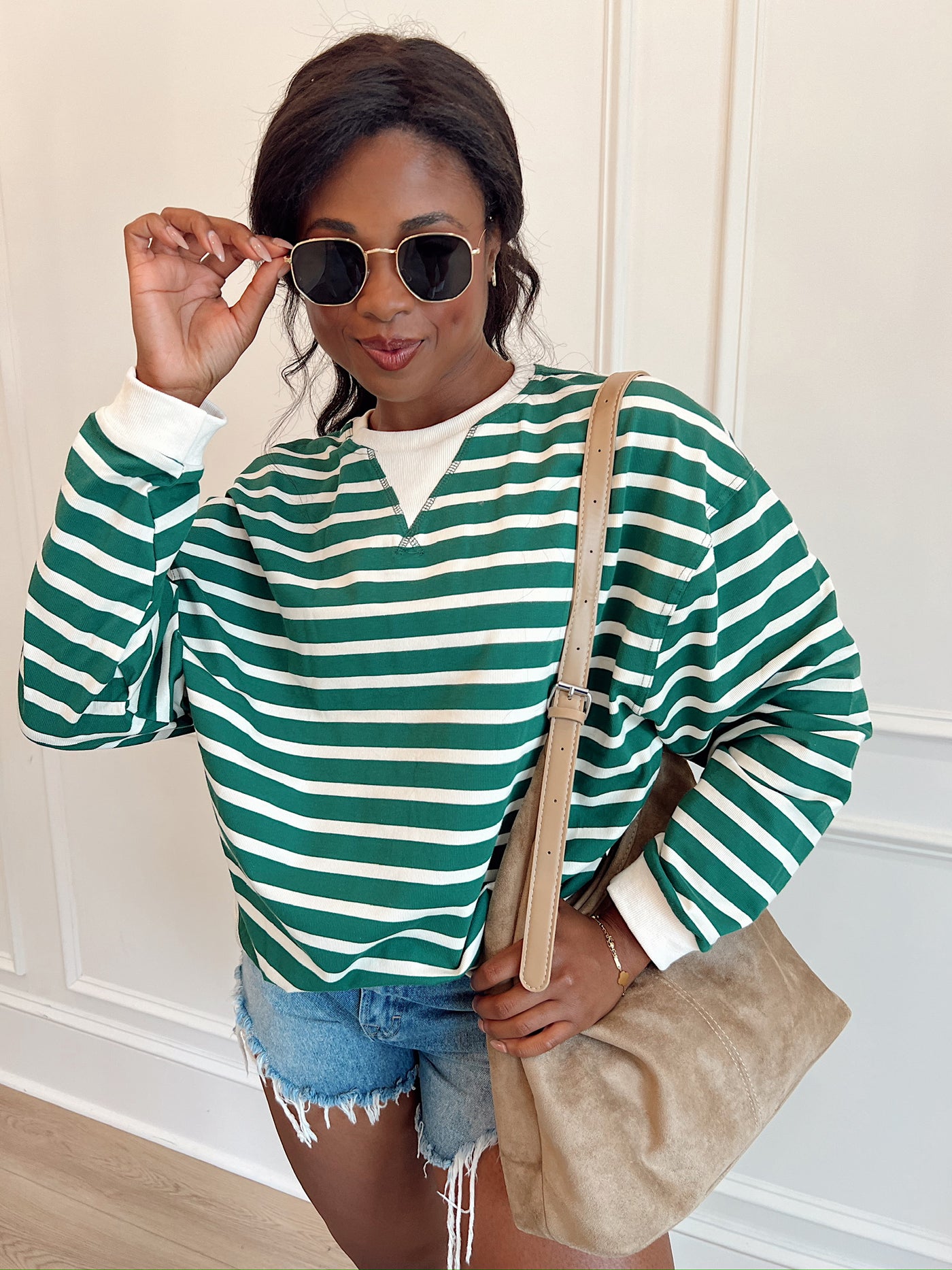 Pages In Time Striped Top