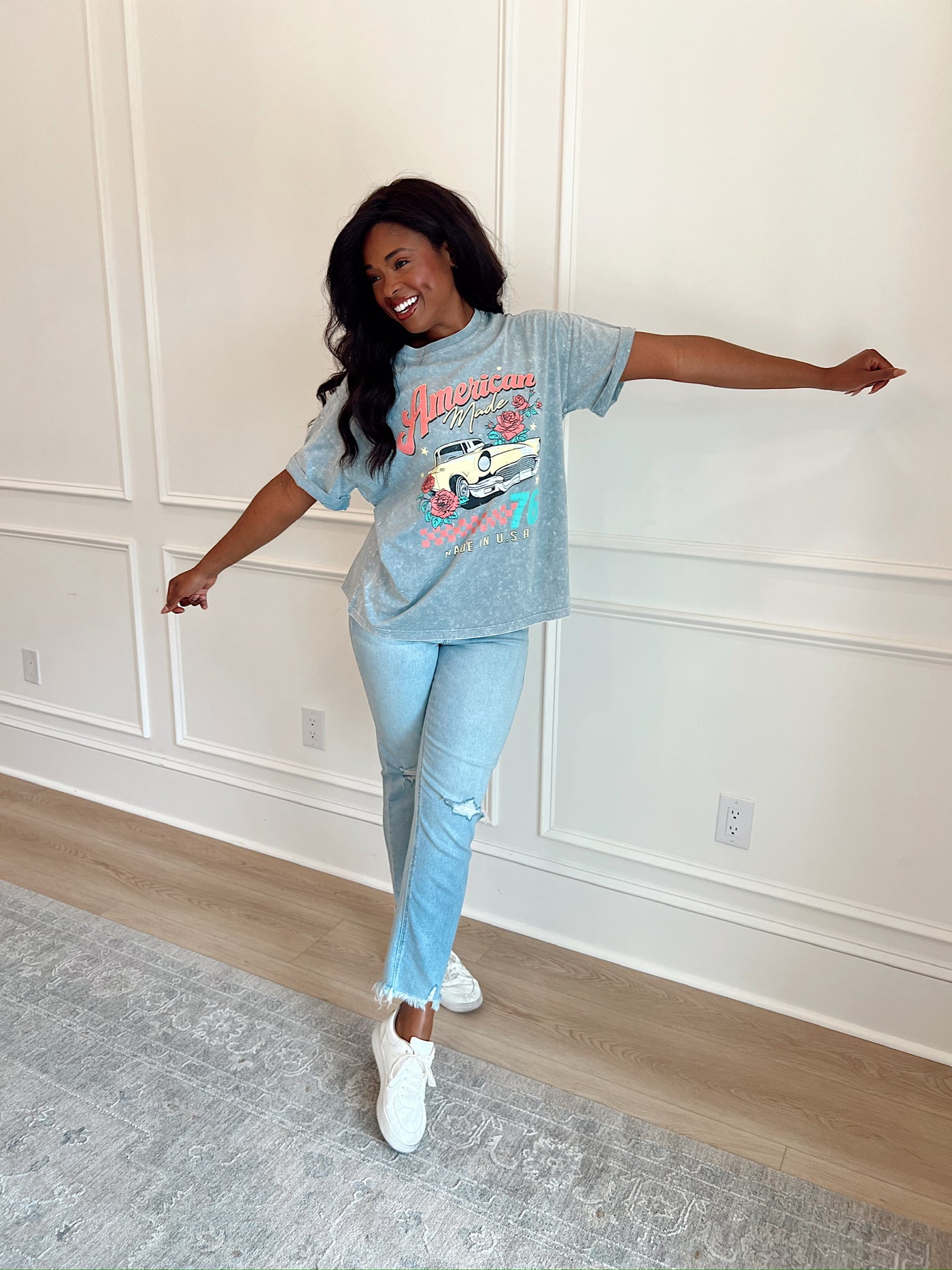 American Made Vintage Car Graphic Top