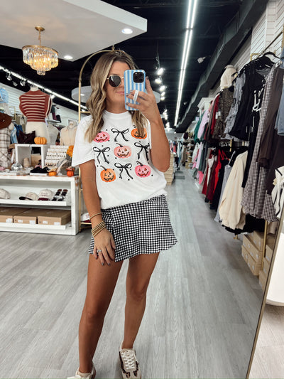 Posh Pumpkins and Bows Graphic Top