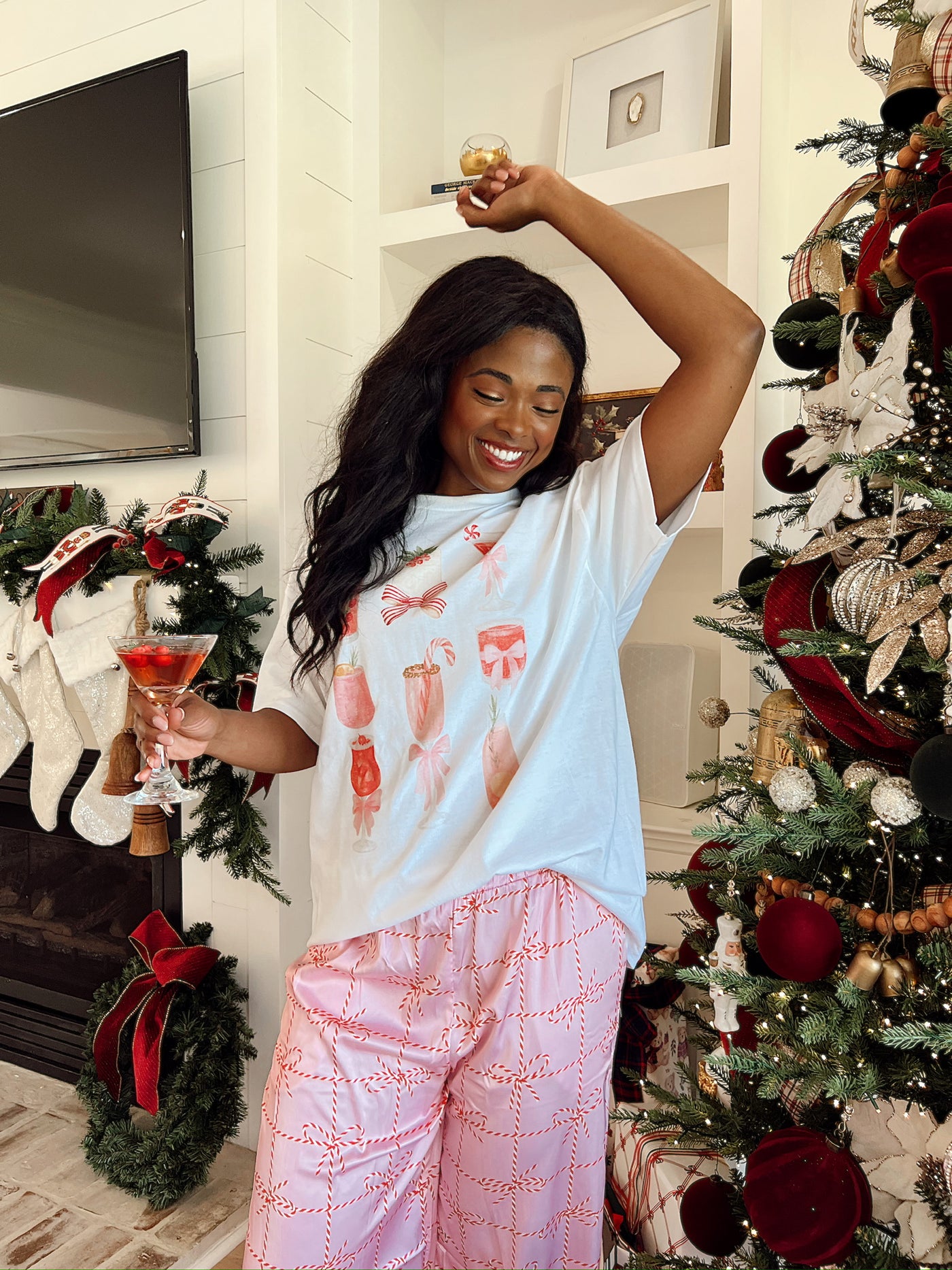 Christmas Holiday Drinks Graphic Top