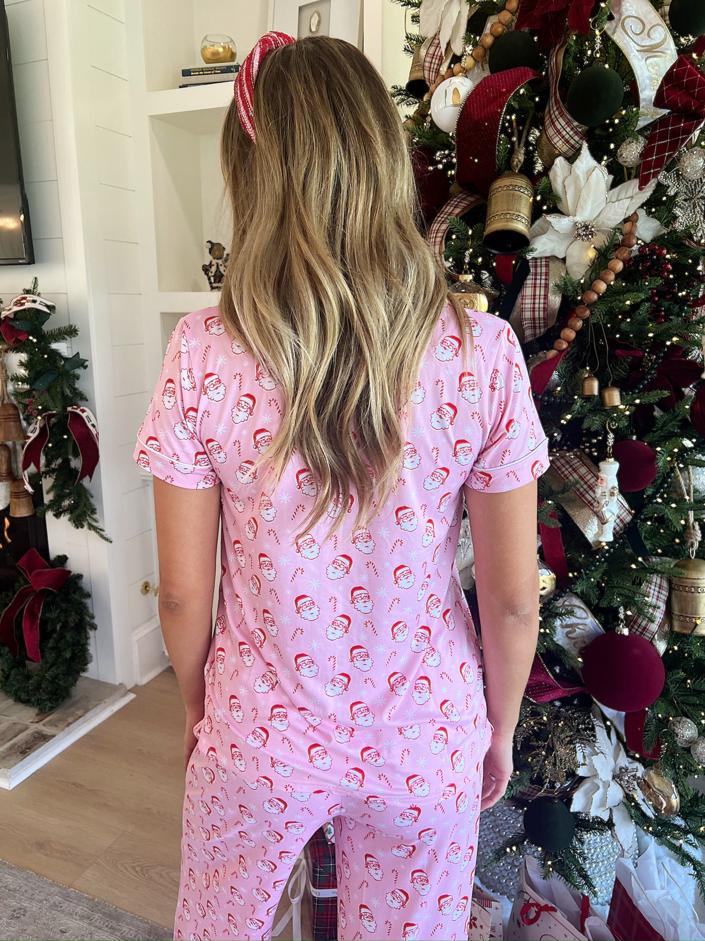 Candy Cane Cutie Short Sleeve Button Up