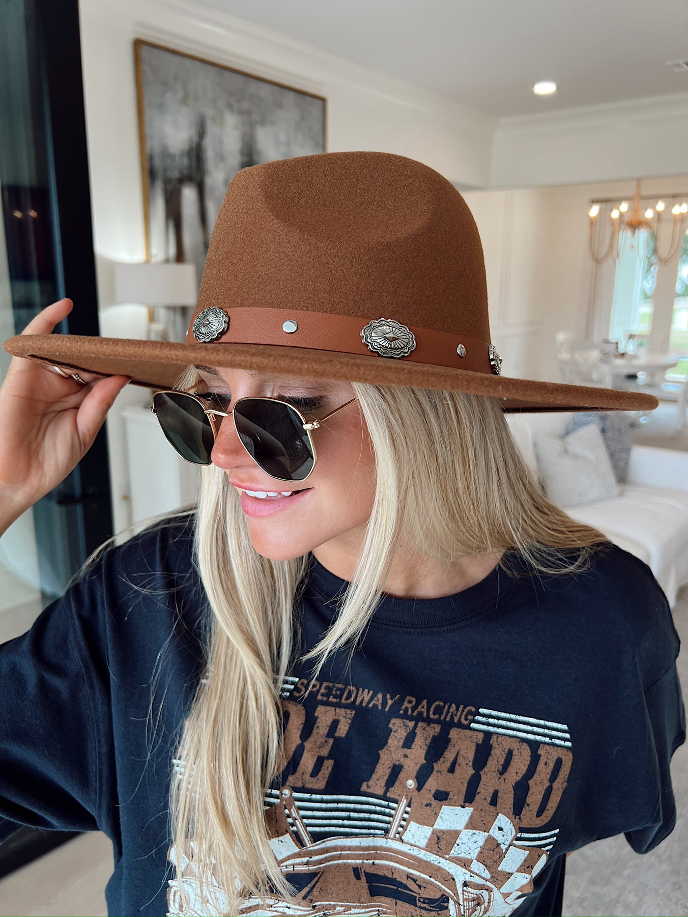 Cover Me Concho Shell Fedora Hat