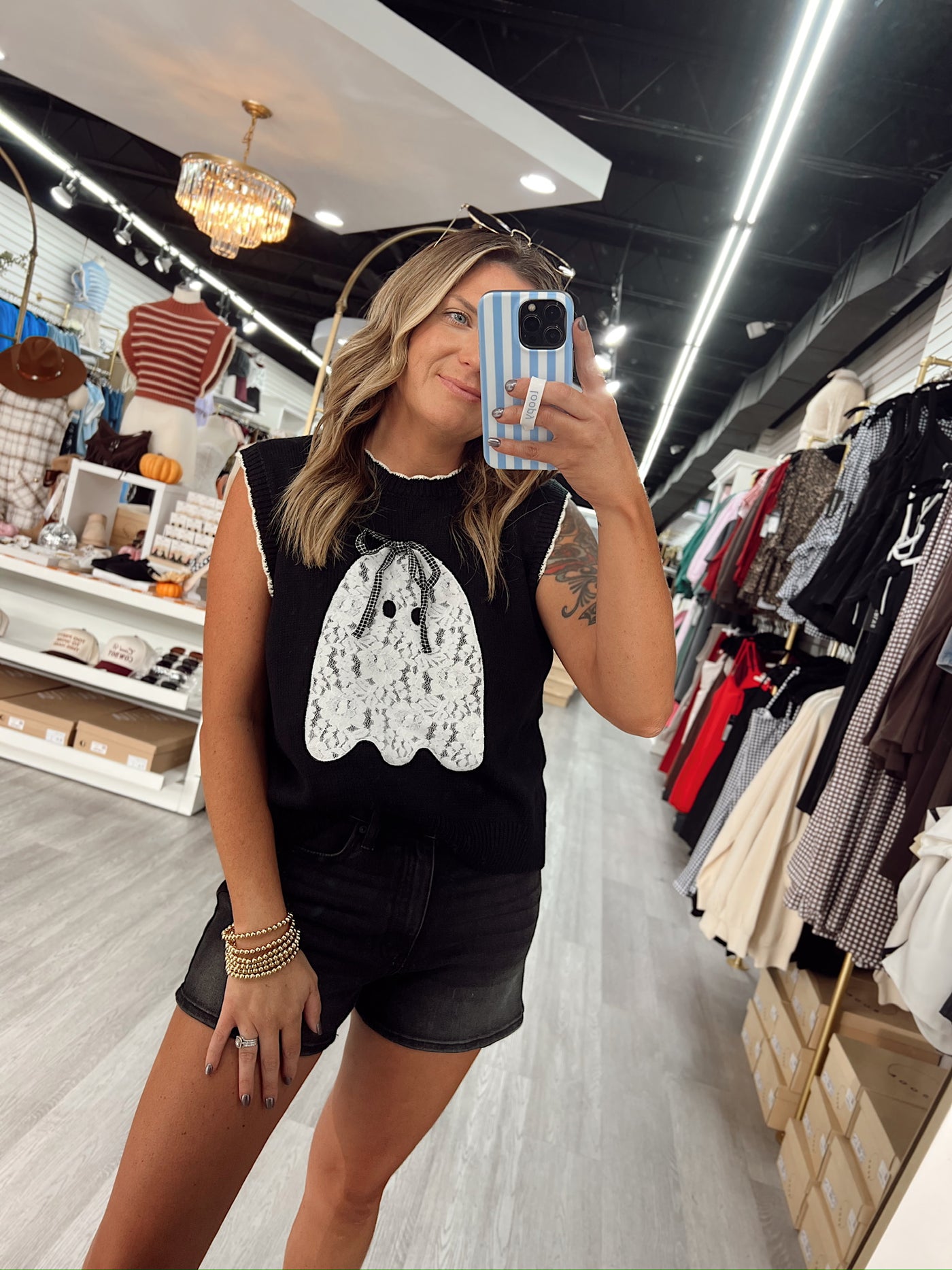 Ghostie Gal Bow Sweater Vest