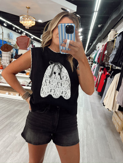 Ghostie Gal Bow Sweater Vest