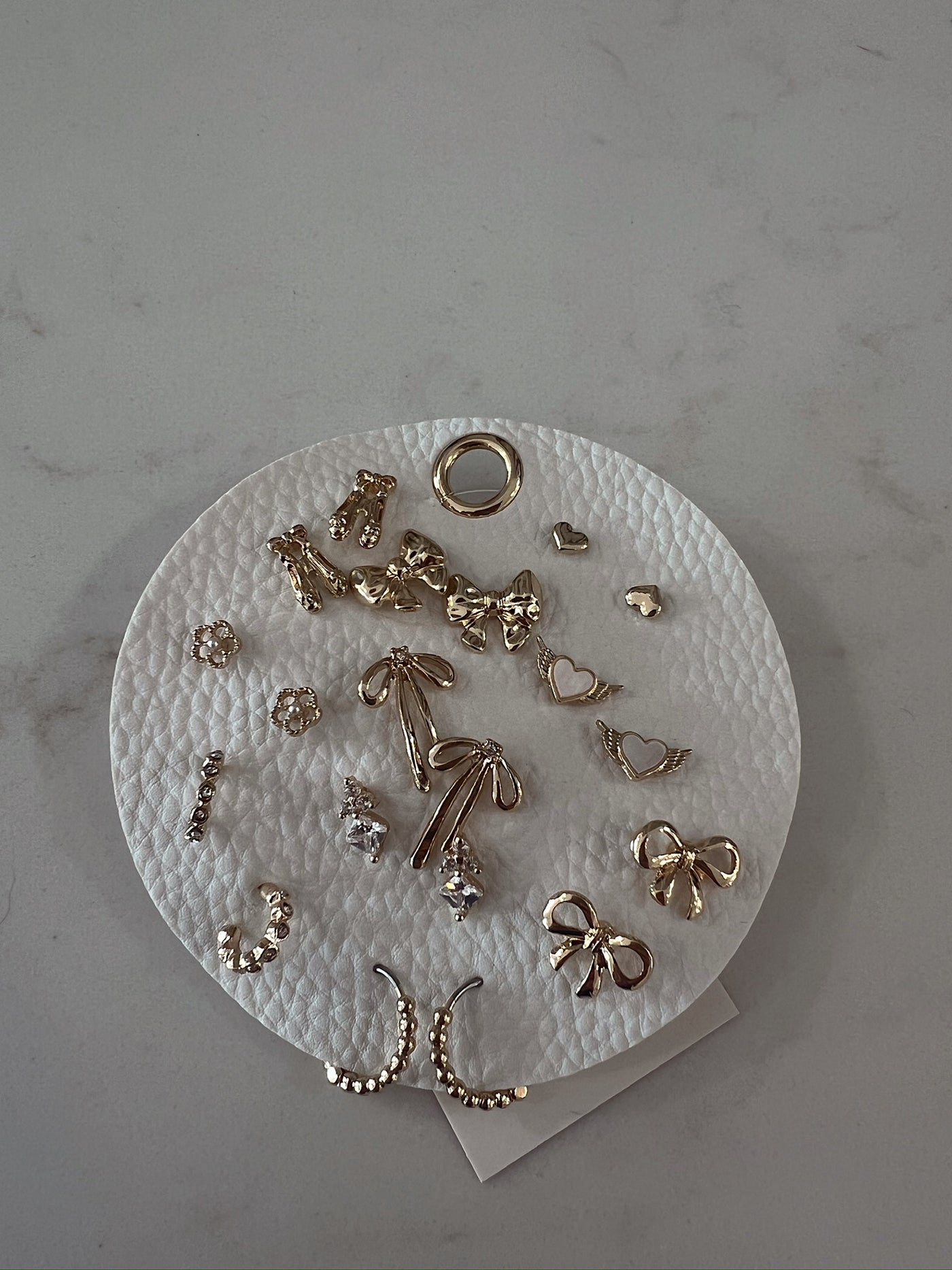 Say Don't Go Mixed Ribbon Bows Studs Set