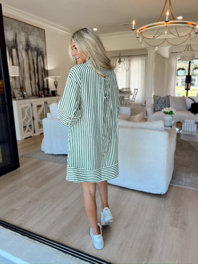 Autumn Hues Striped Dress
