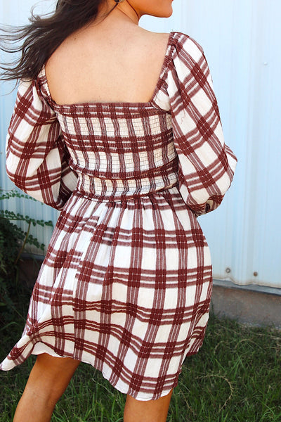 Toasty Times Plaid Mini Dress
