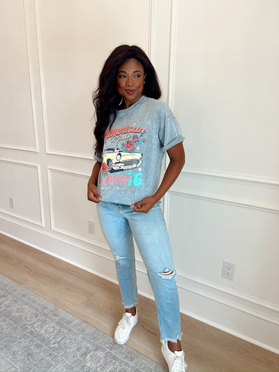 American Made Vintage Car Graphic Top