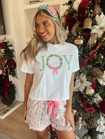 Joy Wreath Christmas Graphic Top