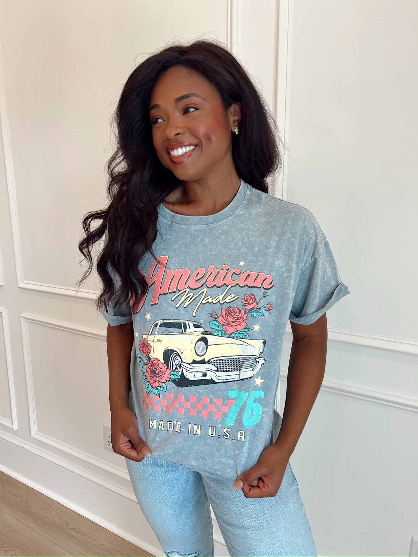 American Made Vintage Car Graphic Top