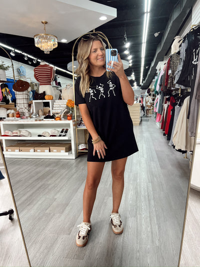Dancing Skeletons T-Shirt Mini Dress