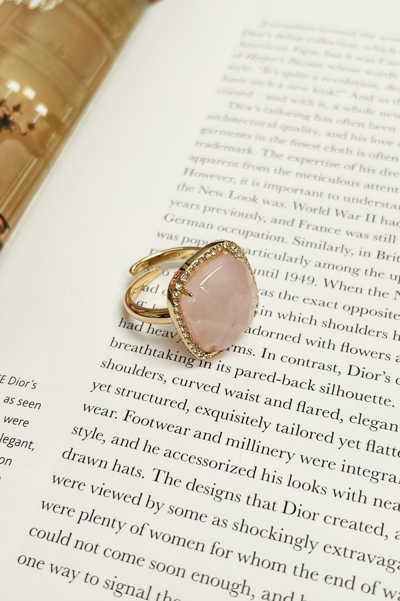 Morning Dew Rose Quartz Ring