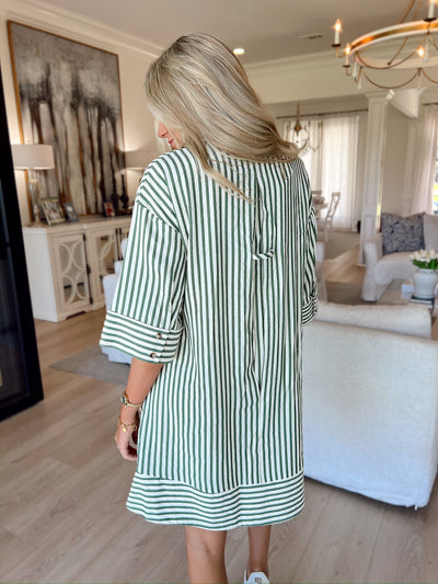 Autumn Hues Striped Dress