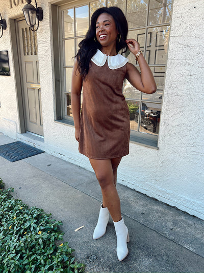 With A Smile Embellished Collared Dress