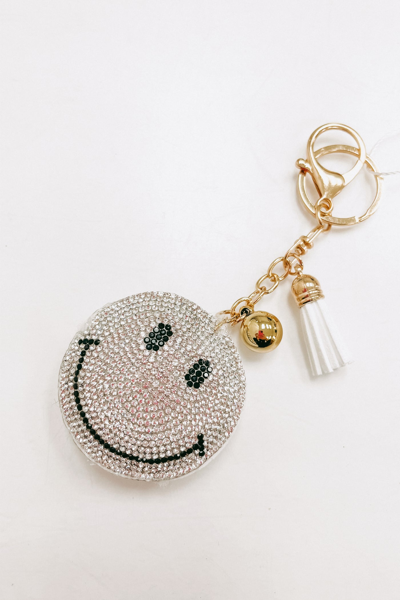 Rhinestone Smiley Face Keychain
