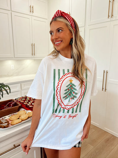 Merry And Bright Christmas Graphic Top