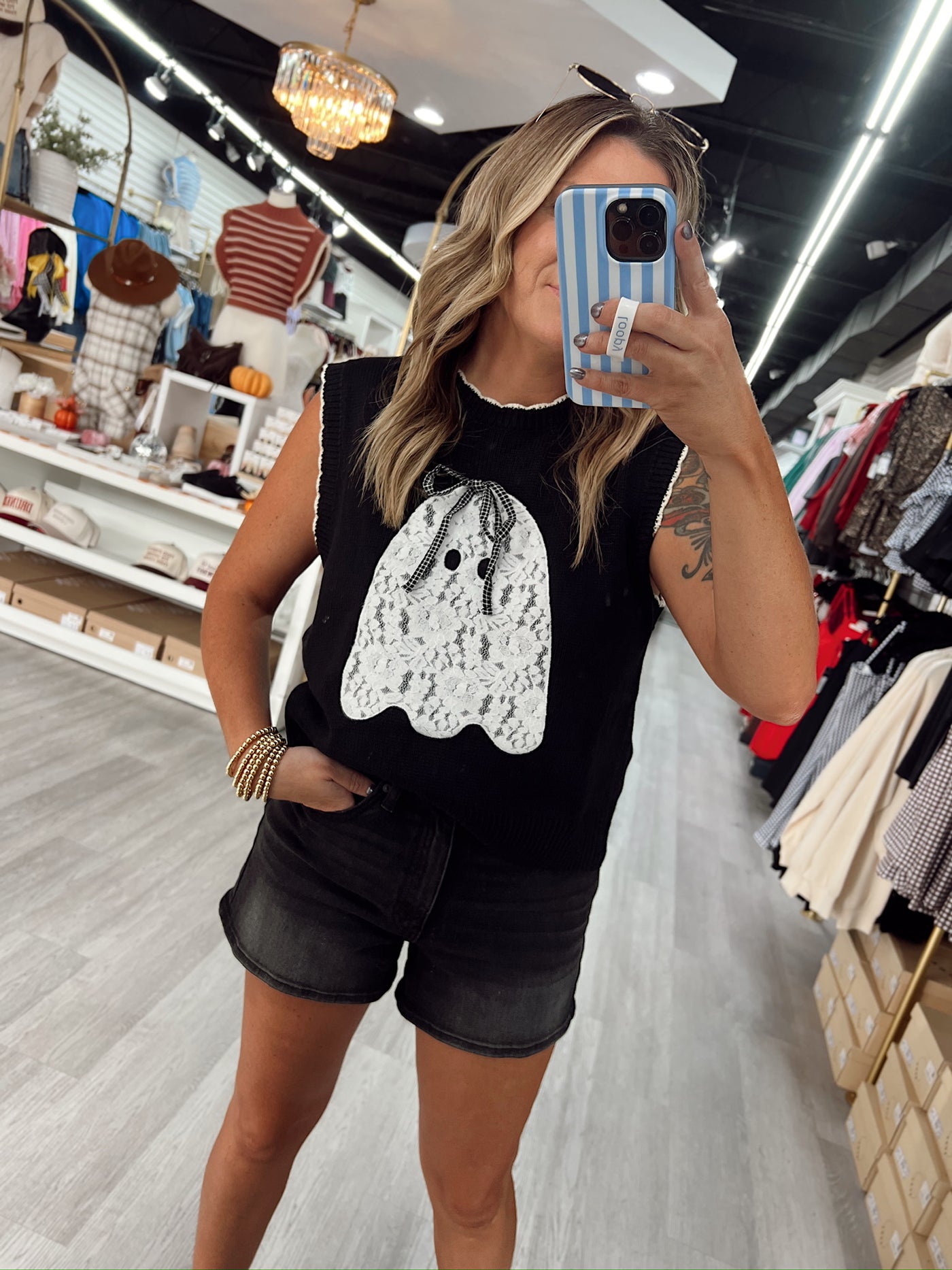 Ghostie Gal Bow Sweater Vest