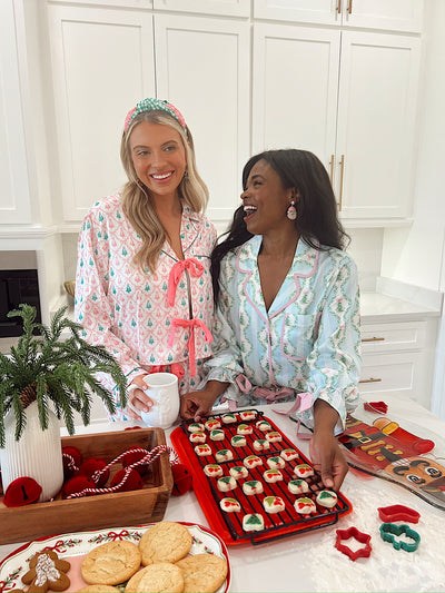 Christmas Tree Satin Two-Piece Set