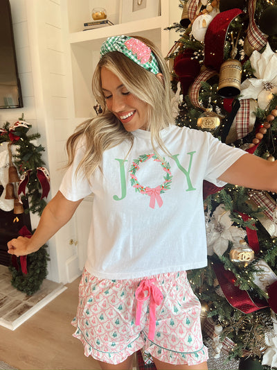 Joy Wreath Christmas Graphic Top
