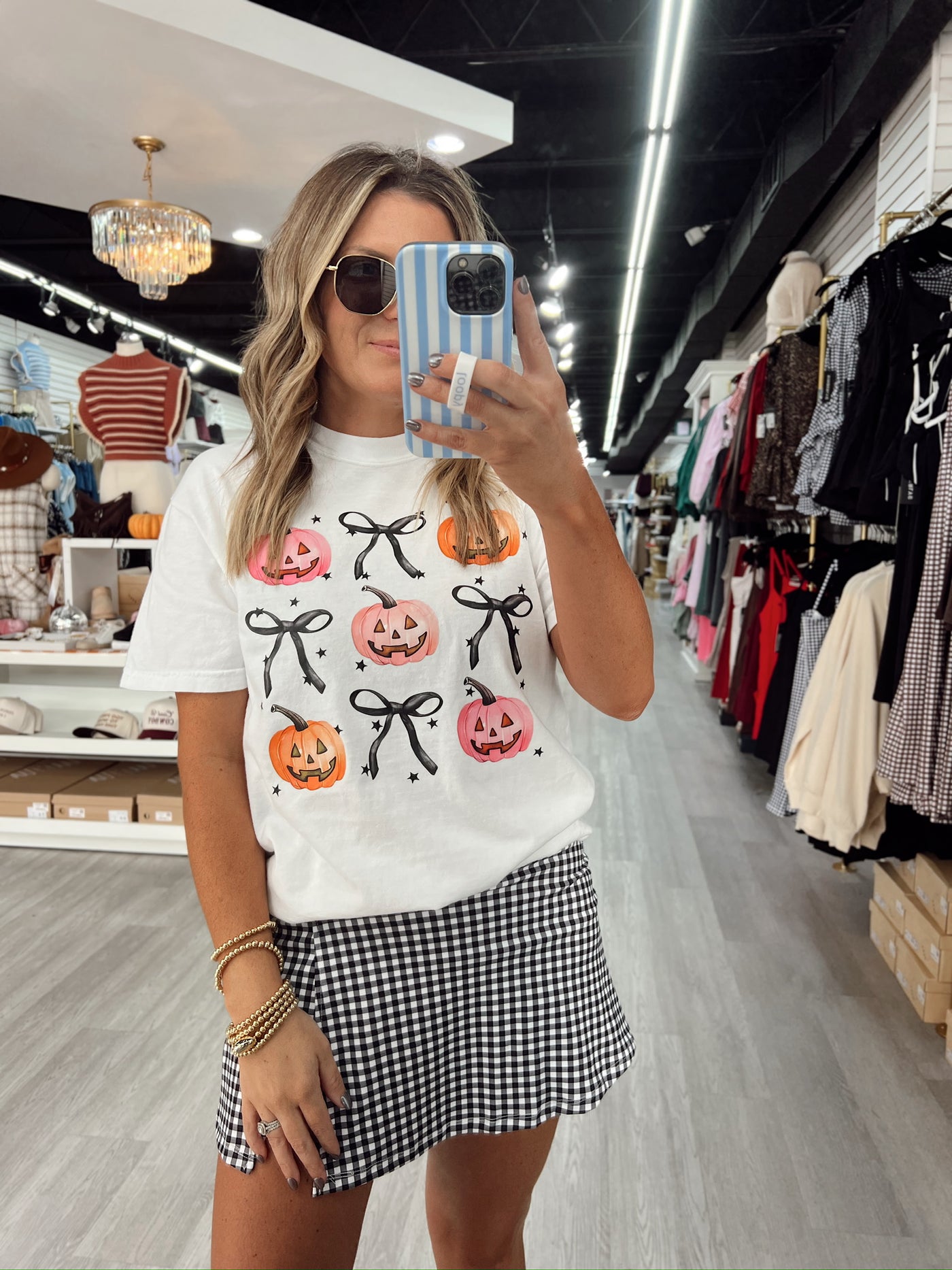 Posh Pumpkins and Bows Graphic Top
