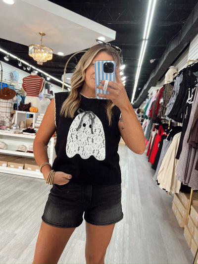 Ghostie Gal Bow Sweater Vest