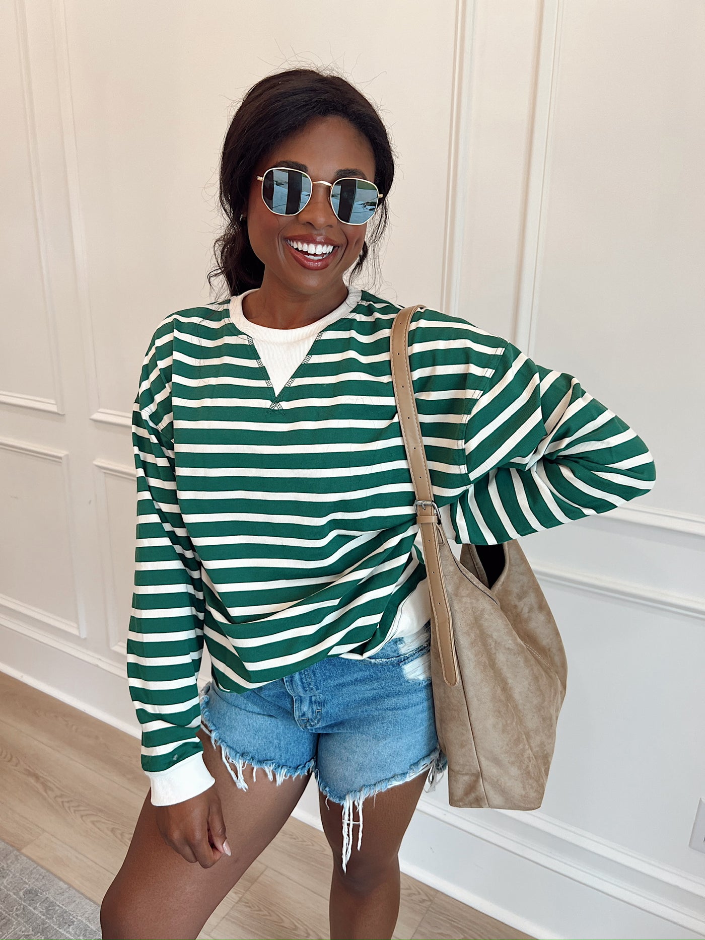 Pages In Time Striped Top