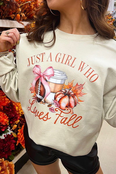 "Just A Girl Who Loves Fall" Graphic Sweatshirt